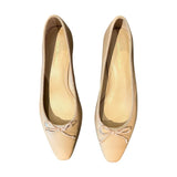 *Veronica Beard Cecile Leather Snip Toe Covered 1.5" Block Heel Ballet Pumps, Size 8