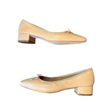 *Veronica Beard Cecile Leather Snip Toe Covered 1.5" Block Heel Ballet Pumps, Size 8