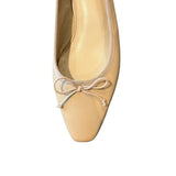 *Veronica Beard Cecile Leather Snip Toe Covered 1.5" Block Heel Ballet Pumps, Size 8