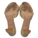 *Veronica Beard Ganita Leather Knot-Front Vamp Slide 3" Block Heel Sandals, Size 8.5
