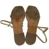 *Emme Parsons Hope Metallic Leather Strappy Square Toe Slingback Flat Sandals, Size 38