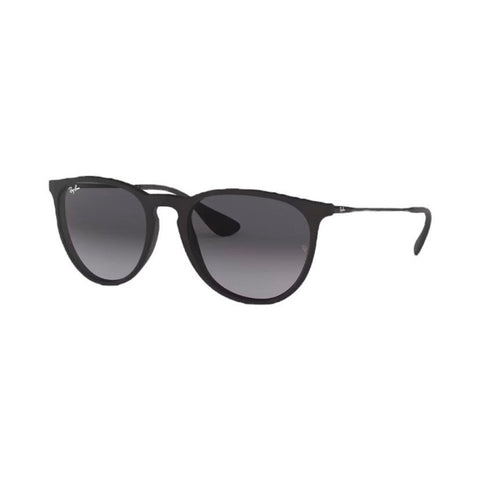 ^Ray Ban Erika 4171 Round Matte Rubber Frame Gray Gradient Lens Polarized Sunglasses w/Case