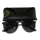 *Ray Ban Erika 4171 Round Matte Rubber Frame Gray Gradient Lens Polarized Sunglasses w/Case