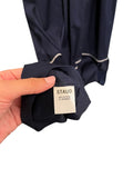 *Staud Demi Cotton Poplin Contrast Trim 3/4 Balloon Sleeve Split Button Neck Tiered Midi Dress, Size S