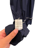 *Staud Demi Cotton Poplin Contrast Trim 3/4 Balloon Sleeve Split Button Neck Tiered Midi Dress, Size S