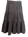 *Brochu Walker Havana Elastic Waist Button-Front Tiered Midi Skirt, Size XS