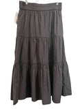 *Brochu Walker Havana Elastic Waist Button-Front Tiered Midi Skirt, Size XS