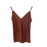 *FRAME Viscose Satin Cami V-neck Raw Edge Lounge Tank Top, Size M