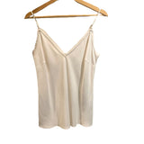 *FRAME Viscose Satin Cami V-neck Raw Edge Lounge Tank Top, Size M