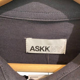 *ASKK NY Cotton Knit Long Sleeve Snap Front Chest Pocket Cropped Shirt Top, Size ASKK 1=US S