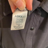 *ASKK NY Cotton Knit Long Sleeve Snap Front Chest Pocket Cropped Shirt Top, Size ASKK 1=US S