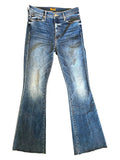*MOTHER The Weekender Fray Mid-Rise Flare-Leg Raw Hem Jeans, Size 27 (4)