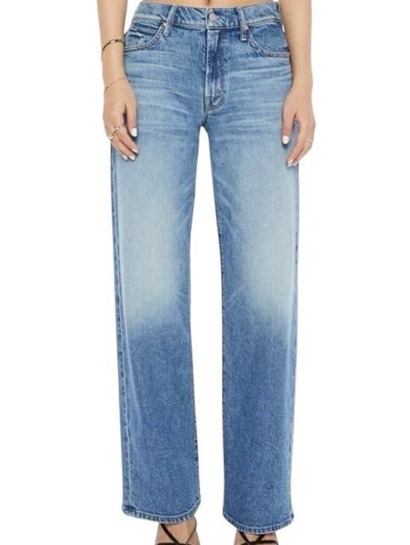 *NWT MOTHER LIL' Mid Rise Tunnel Vision Sneak Wide-Leg Full-Length Jeans, Size 26 (2)