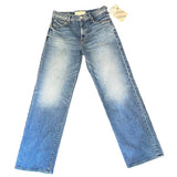 *NWT MOTHER LIL' Mid Rise Tunnel Vision Sneak Wide-Leg Full-Length Jeans, Size 26 (2)