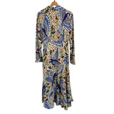 *Farm Rio Macaw Birds in Flight Long Sleeve Plunge Neckline Maxi Dress, Size M