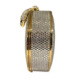 *Judith Leiber Minaudiere Swarovski Crystal Snake Clasp Hard Shell Convertible Clutch