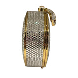 *Judith Leiber Minaudiere Swarovski Crystal Snake Clasp Hard Shell Convertible Clutch
