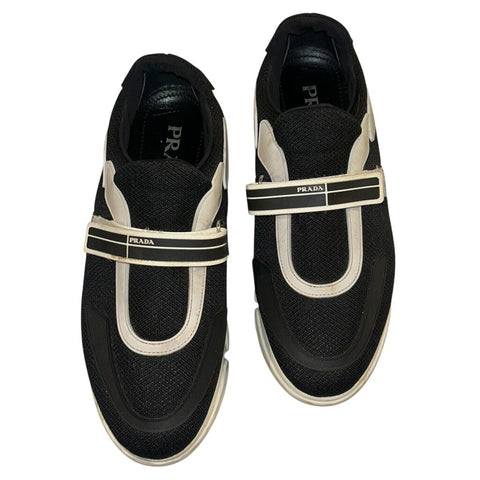 *Prada Cloudburst Textile & Rubber Velcro Closure Low-Top Sneakers, Size 40