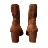 *Stuart Weitzman Yuliana 60 Stretch Suede Pull-On Covered Block Heel Bootie, Size 7