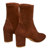 *Stuart Weitzman Yuliana 60 Stretch Suede Pull-On Covered Block Heel Bootie, Size 7