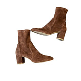 *Stuart Weitzman Yuliana 60 Stretch Suede Pull-On Covered Block Heel Bootie, Size 7