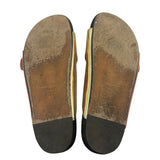 *Isabel Marant Lennyo Degrede Metallic Double Buckle Slide Sandals, Size 40