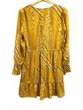 *ba&sh Ophe Floral Long Sleeve Crew Neck Tiered Mini Dress, Size L
