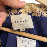 *Sezane Noemia Cotton Floral Long Sleeve Surplice V-Neck Faux Wrap Mini Dress, Size FR 40=US 8