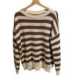 *Emerson Fry Carolyn Organic Cotton French Stripe Crew Neck Pullover Sweater, Size XS
