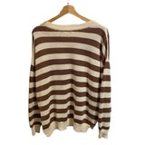 *Emerson Fry Carolyn Organic Cotton French Stripe Crew Neck Pullover Sweater, Size XS