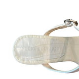 *NIB Freda Salvador Amalia Embossed Leather 2-Band Strap 2.5" Block Heel Sandals, Size 9