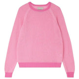 *Jumper 1234 Cashmere Holey contrast Ringer Raglan Sleeve Crew Neck Pullover Sweater, Size 4=L