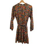 *Trovata Abigail Cotton Blend Floral Long Sleeve Crew Neck Tie Waist Mini Dress, Size