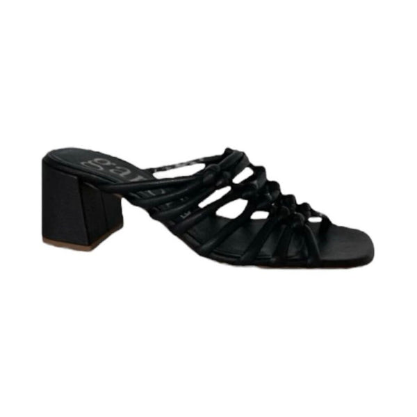 *NIB Pedro Garcia Utedal Leather Stacked Straps & Knots Square Toe Block Heel Slide Sandals, Size 38