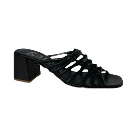 *NIB Pedro Garcia Utedal Leather Stacked Straps & Knots Square Toe Block Heel Slide Sandals, Size 38