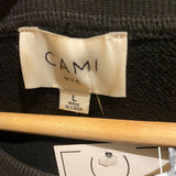 *Cami NYC Risa Mixed Media Cotton Fleece & Velvet Lace Long Sleeve Crew Neck Pullover Top, Size L