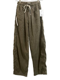 *NWT ASKK NY Cancun Linen Blend Pull-On Rope Drawstring Barrel Wide Leg Pants, Size XS