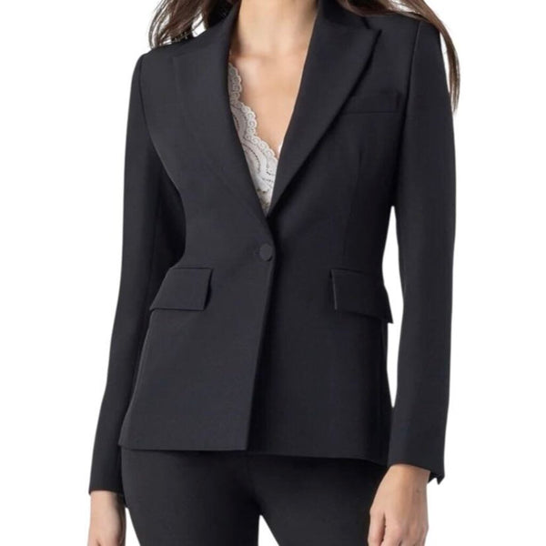 *NWT Generation Love Aimee Crepe One-Button Peak Lapel Flap Pocket Blazer, Size S