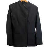 *Anine Bing Heidi Wool Asymmetrical Hidden Placket Stand Collar 80's Military Blazer Jacket, Size M