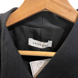 *Anine Bing Heidi Wool Asymmetrical Hidden Placket Stand Collar 80's Military Blazer Jacket, Size M