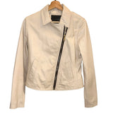 *ALLSAINTS Vela Lamb Leather Collared Asymmetrical Front Zip Moto Biker Jacket, Size 6