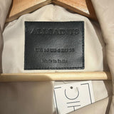 *ALLSAINTS Vela Lamb Leather Collared Asymmetrical Front Zip Moto Biker Jacket, Size 6