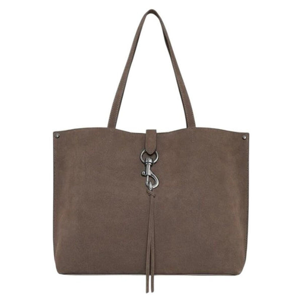 *Rebecca Minkoff Megan Suede Leather Lobster Clasp Closure Dual Handle Tote Bag