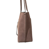 *Rebecca Minkoff Megan Suede Leather Lobster Clasp Closure Dual Handle Tote Bag