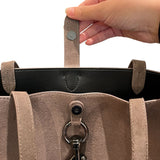 *Rebecca Minkoff Megan Suede Leather Lobster Clasp Closure Dual Handle Tote Bag