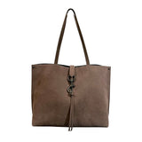 *Rebecca Minkoff Megan Suede Leather Lobster Clasp Closure Dual Handle Tote Bag
