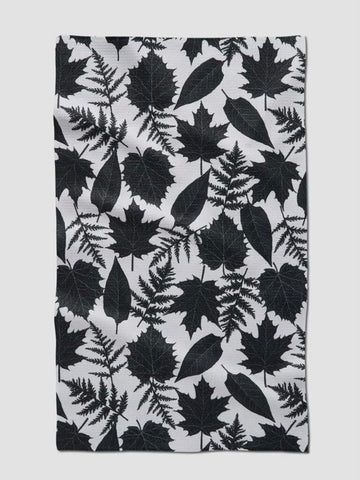 Geometry Spooky Leaves Tea Towel