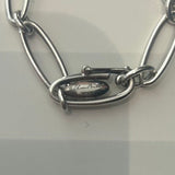 *Tiffany & Co x Elsa Peretti Sterling Silver Full Heart Pendant Oval Link Chain 6.5" Bracelet