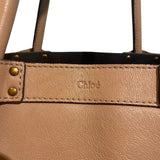 ^Chloe T Leather Contrast Piping Dual Rolled Handle Open Top Large Tote Bag