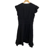 *XiRENA Dalton Cotton Gauze Solid Flutter Sleeve V-Neck Button Front Mini Dress, Size XS